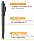 108 Pack Black Retractable Ballpoint Pens No Bleed With 1.0mm Medium Point Smooth German Ink 5.5 Inch Matte Barrel Bulk