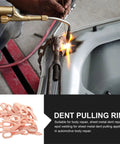 Detail of welding process using Dent Puller Ring Kit For Auto Body And Sheet Metal Repair 200 Piece Set With Precision Shaping.