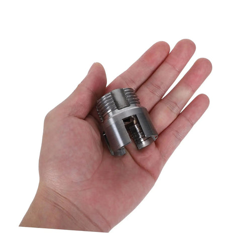 Top Rated Lalafina 3 Piece Pvc Pipe Threader Tool Kit With Internal External Thread Cutter compatible with electric drills held in hand.