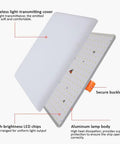 VOGHMOLD 9W Square LED Recessed Light, 720LM Frameless Downlight AC85-265V showing light-transmitting cover and LED chips.