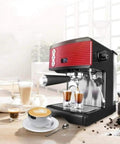 Small Household Coffee Machine With 1.7L Capacity, Semi Automatic Espresso Grinder, Pump Pressure Brew System With Steam Foam