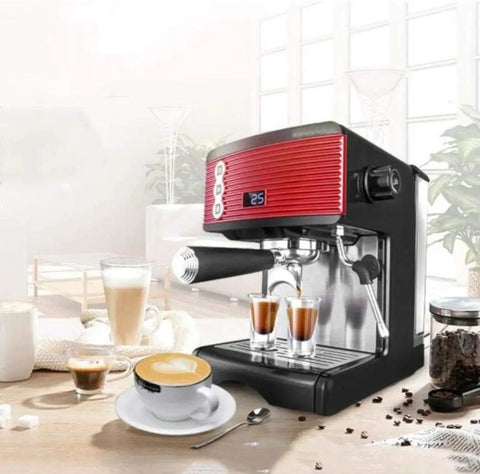 Small Household Coffee Machine With 1.7L Capacity, Semi Automatic Espresso Grinder, Pump Pressure Brew System With Steam Foam