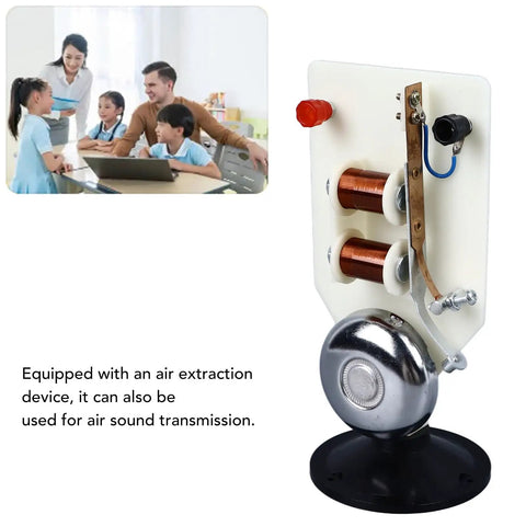 Top Shelf Electric Vertical Acoustics Demonstration Kit For Classroom Physics Labs And Science Teaching Aid, showing bell mechanism and coils.