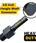Angle Grinder To Drill Adapter Five Eighths Inch Eleven To One Half Inch Converts Diamond Core Bits Grinding Cups And Polishing Pads To Standard One Half Inch Drills With Heavy Duty Triangle Shank, showing heavy-duty triangle shaft connector.
