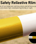 Hella Rugged Retractable Traffic Barricade Bars 10 Pack Extendable 4 To 7 Feet with yellow and white reflective safety colors.