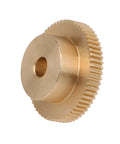Brass Gear Wheel 0.5 Modulus 60T With 6mm Bore And 31x12mm Gear Shaft For Precision Small Drive Reducers Industrial Replacement Accessory For CNC Robotics And DIY Projects, brass gear close-up