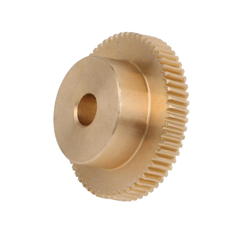 Brass Gear Wheel 0.5 Modulus 60T With 6mm Bore And 31x12mm Gear Shaft For Precision Small Drive Reducers Industrial Replacement Accessory For CNC Robotics And DIY Projects, brass gear close-up