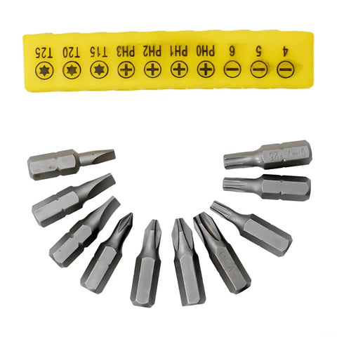 Get This Cool 10 Piece Screwdriver Bit Set With Hex Shank For All Your Power Tool Needs Plus Nut Drivers For Philips Slotted Torx And Square Bits To Fix Everything Around The House Like A Pro Today. 10-piece steel bit set with yellow holder