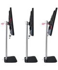 Universal Tabletop Tv Mount Heavy Duty Bracket For Flat Screen Tv And Led Monitor No Drill Drama showing adjustable angles on metal stand.