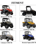 Six UTV models for Soft Rear Windshield For UTV 500 700 With Zipper Back Window Open Close Replacement For Hisun Massimo Axis.