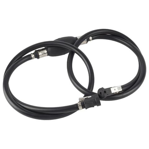 Three Eighths Inch Fuel Hose Line Kit with vacuum primer bulb and fittings, includes clamps and quick connects for outboard motors.