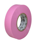 Pink General Purpose Electrical Tape Three Quarter Inch Wide Sixty Six Feet Long Industrial Grade Premium Vinyl Synthetic Rubber Seven Mil Thick UL CSA Listed UV And Oil Resistant Up To Six Hundred Volts For Electrical Jobs on white background, side view
