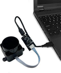 360 Degree 2D Lidar Distance Sensor Kit With 12 Meter Range And 10 Hz Scan Rate connected to a laptop for obstacle detection.