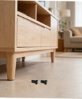 DIY Friendly Spring Loaded Cabinet Door Repair Pins Kit near wooden cabinet in living room