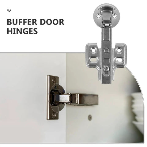 Hydraulic Damping Cabinet Hinges With Quiet Closing Stainless Steel, Two Pack, Silent Operation for cabinets shown installed
