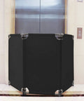 3 Panel Foldable Safety Barricade 5.8 Feet Tall High Visibility PVC Frame Beefy Heavy Duty Crowd Control Barrier Gate in black