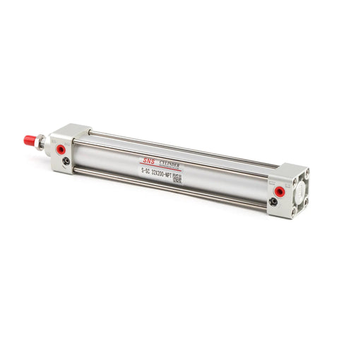 Pneumatic Standard Air Cylinder 32 mm Bore 200 mm Stroke Double Acting NPT 1/8 Port Aluminum Alloy Body