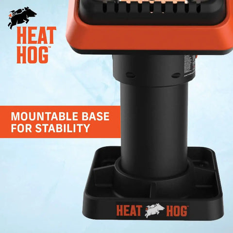 Close-up of Go-To Portable Propane Radiant Space Heater 4,000 BTU with mountable base for stability on indoor or outdoor surfaces.