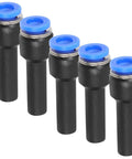 Check Out This 5-Piece Blue Straight Push-Fit Pneumatic Tube Reducer Coupler Kit With Quick Connect Plastic Air Hose Fittings For Industrial Gas Systems That Save Big Temps And Cash While Making Your Job Easy Peasy Every Single Day., 5 blue plastic pneumatic reducer couplers