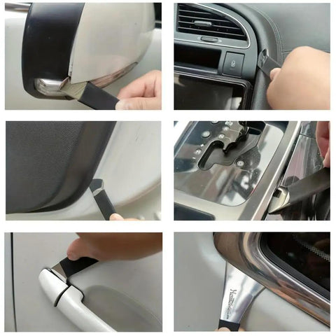 Stainless Steel Skid Plate For Car Interior And Exterior Protection, Rearview Mirror Removal Tool, Door And Center Console Guard