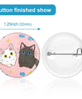 Total Game Changer 200 Piece 1.25 Inch Button Maker Supplies For Dope Round Badges featuring a cat-themed badge with pin back.