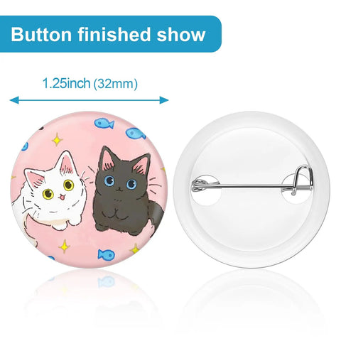 Total Game Changer 200 Piece 1.25 Inch Button Maker Supplies For Dope Round Badges featuring a cat-themed badge with pin back.
