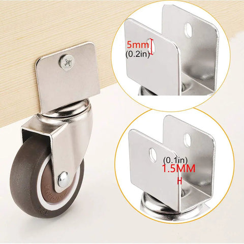 Heavy Duty Furniture Caster Wheels Set Of 4 With Brake And U Bracket Glide Smooth On Any Floor Silent Tpe Rubber Swivel Castors Built Tough For Everyday Loads Double Bearing Total Game Changer Move Day