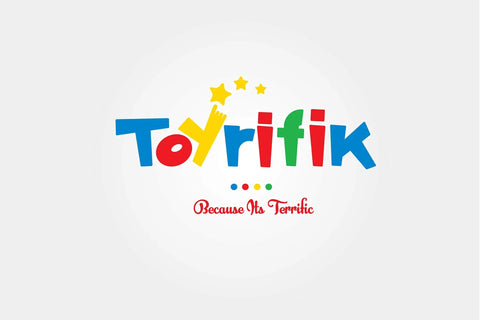 Toyrific logo with colorful letters and stars, slogan 'Because It's Terrific' underneath.