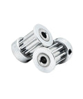 Rock Solid HTD 5M Ten Tooth Timing Pulley With Precision Keyway For CNC Transmission Belt Drives Smooth Low Drag Drive Wheel Built Tough Industrial Hardware Five Pack, aluminum pulleys stacked.