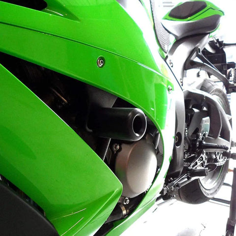 Heavy Duty Black Frame Sliders Fits Kawasaki Zx10r 2011 To 2015 No Fuss Zero Cut Install Built Solid In America With Heavy Grade Steel To Shield Your Ride And Keep Things Running Smooth On The Open Road