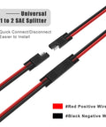14 AWG SAE Y Splitter Cable With Two SAE Quick Disconnect Plugs 12 Inch DC Power Automotive Adapter for solar panels