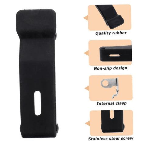 4 Pack Flexible Draw Latch Rubber Lock Replacement Kit for Front Storage Rack with quality rubber and stainless steel features.