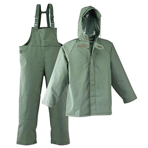 Repel Rainwear 3 Layer Fisherman Rain Suit With 0.50mm PVC For Heavy Duty Outdoor Work Durable Waterproof Overalls In Green X Large Versatile Rain