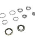 Trailer Wheel Hub Bearings Kit With Inner And Outer Seals For One And Sixteenth Inch Axles arranged on display