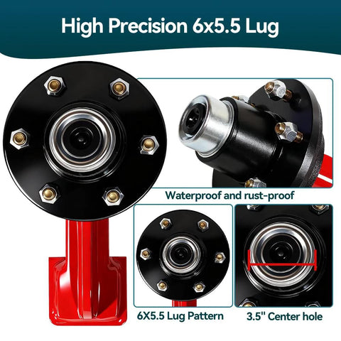 Two Pack Heavy Duty Shipping Container Wheels Kit With 6 Lug Axle, High Weight Capacity Up To 8,800 Pounds Per Wheel For Moving 20 Foot And 40 Foot Containers, Includes Ratchet Tie Downs For Safe Handling