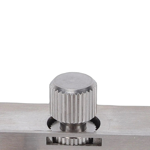 Close-up of stainless steel gear on Stainless Steel Watch Gearwheel Reaming Tool For Minute Wheel Tightening And Precision Gear Adjustments