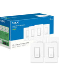 Smart Home Light Switch 4 Pack Single Pole Neutral Wire Required 2 4GHz WiFi Works With Alexa And Google Home No Hub Needed UL Certified White S500 Easy Install box and switches