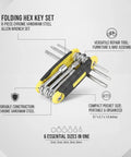 Compact 6-Piece Chrome Vanadium Hex Key Set For Furniture Assembly Bike Repair And Diy Projects folding 6-size wrench, 8.7 in