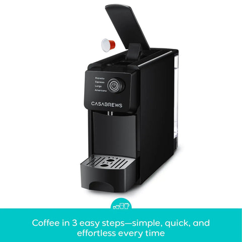 Compact 20 Bar Espresso Machine for Nespresso Original Pods, Mini Coffee Maker with 21 oz Removable Water Tank, Sleek Black