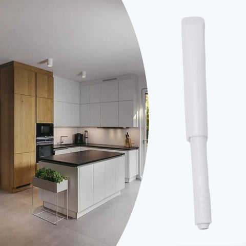 Push To Open Cabinet Latch With Spring Loaded Door Catch for kitchen drawers, cupboards and wardrobes, white color close-up