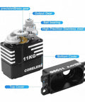 11Kg High Torque Sub Micro Steering Servo 8.4V Coreless With Metal Horn components with exposed gears and housing details.