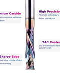 SpeTool 5pc TAC-coated compression spiral router bits, 1/4 in shank, 1 in cutting length, carbide for woodworking