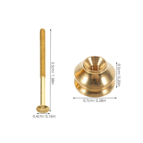 Copper Nut And Bolt Set For Teapot Lid Replacement And Repair 10 Pack Precision Screws And Nuts Kit For Furniture Repair And Household Use Durable Copper Build For Corrosion Resistance And Stable Attachment, 3.5cm bolt and 0.7cm nut