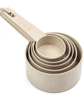 Stacked Wheat Straw Measuring Cups in Ten-Piece Set for Cooking and Baking, Eco-Friendly, Plant-Based, Non-Slip Grip, Assorted Sizes