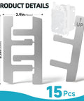 15 Piece Switch Box Strap And F Clip Set For Electrical Boxes, Easy Outlet Repair For Loose Outlets, Plaster Ear Mounts