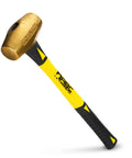Non-Sparking 16-Inch Brass Hammer With Fiberglass Handle 5-Lb Double-Faced USA Made Non-Marring Mallet For Safe Low-Impact Work