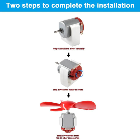 Installation steps for Six Pack DC Motors Kit For DIY Projects with red propeller attachment