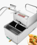 Heavy Duty 550W Mobile Deep Fryer Oil Filter Cart With Stainless Steel Construction For Professional Restaurant Use, showing stainless drum.