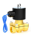 Brass Electric Solenoid Valve, 1 Inch NPT, AC110V, Normally Closed, Water Air Diesel Lines, Heavy Duty 2W-250-25