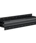 Tough As Nails Undermount Drawer Slides Full Extension Ball Bearing System Designed For Zero Friction Cabinet Travel Rock Solid Weight Support Fast Swap Black Finish, showcasing the black metal slide.